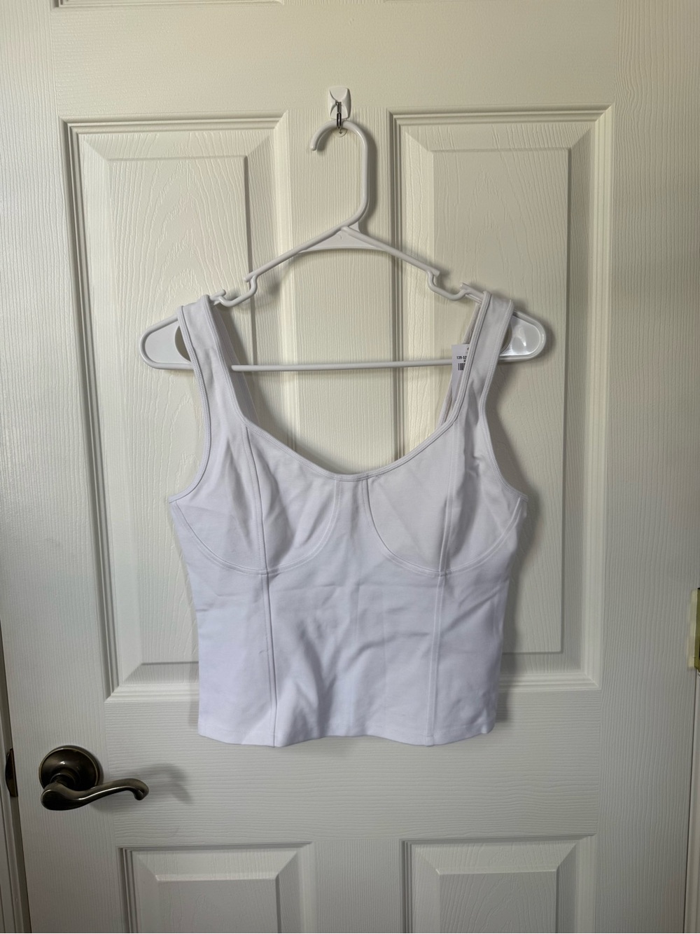 Abercrombie & Fitch White Scoop-Neck Seamed Tank